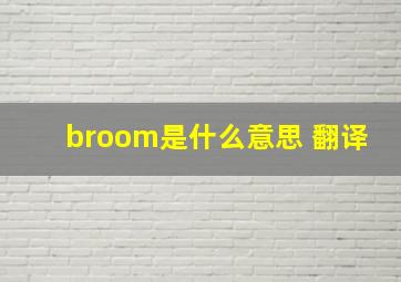 broom是什么意思 翻译